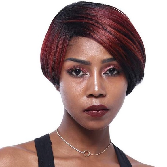 Draya 8” Burgundy OMBRÉ SIDE PART BOB WIG *NWT* main image 4